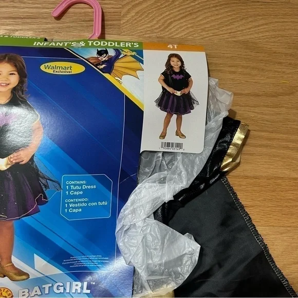 Batman Batgirl Costume NEW Black Purple Kids Halloween 4T Dress Tutu Cape